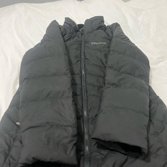 Marmot women’s black 700 fill goose down puffer warm jacket small - Picture 7 of 8